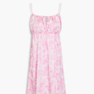 GANNI Tie-detailed silk blend satin midi dress